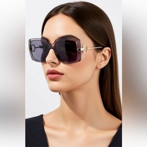 NWT SALVATORE FERRAGAMO Gancio 55mm Square Sunglasses